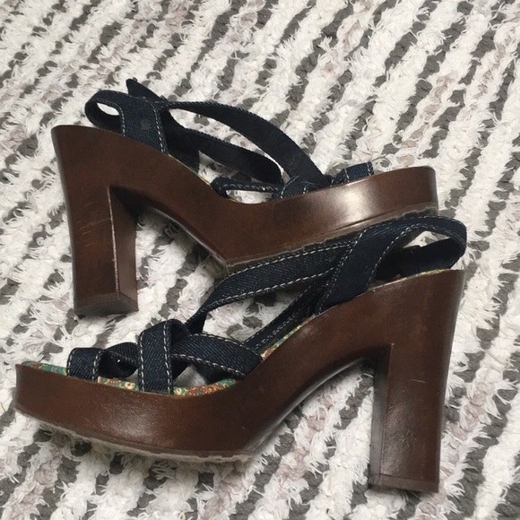 RocketDog-Strappy denim chunky heels - Picture 5 of 5